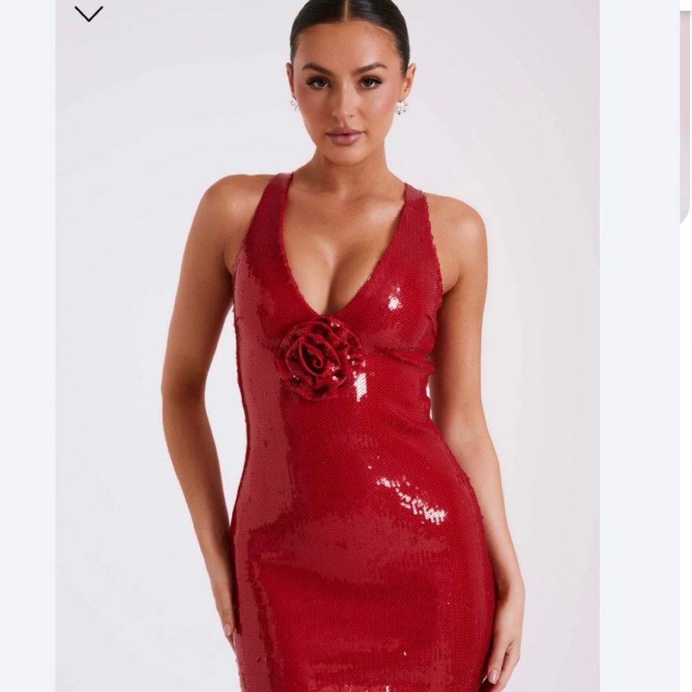 Sequin Red Eliza Dress - Meshki